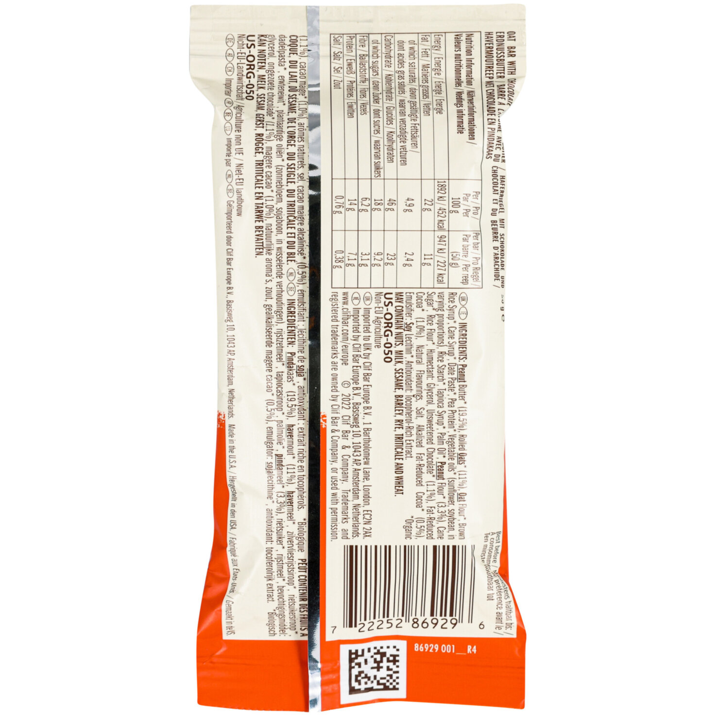CLIF BAR® Bio Chocolate Peanut Butter gefüllt