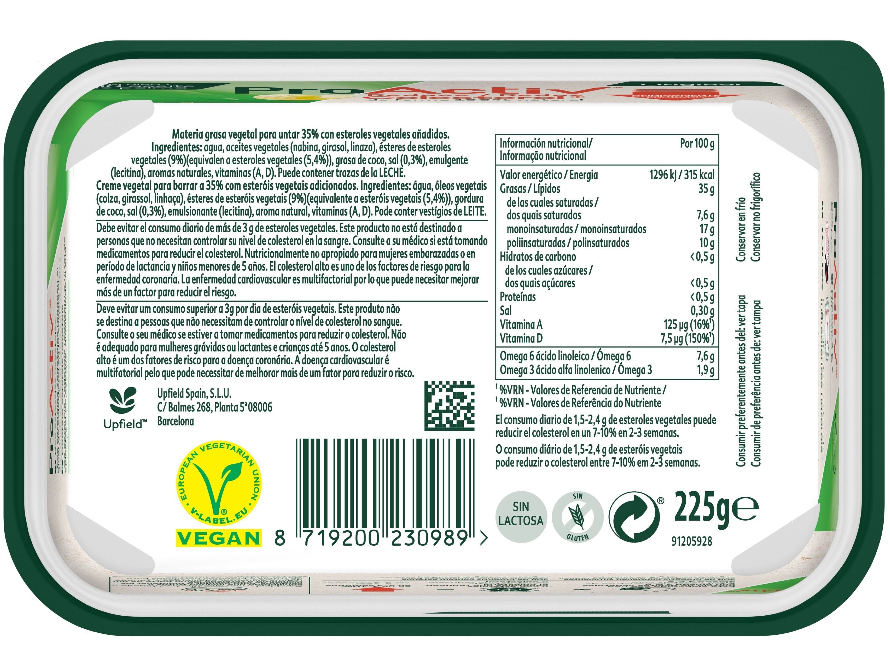CREME BECEL VEGETAL PARA BARRAR PRO ACTIV 225G