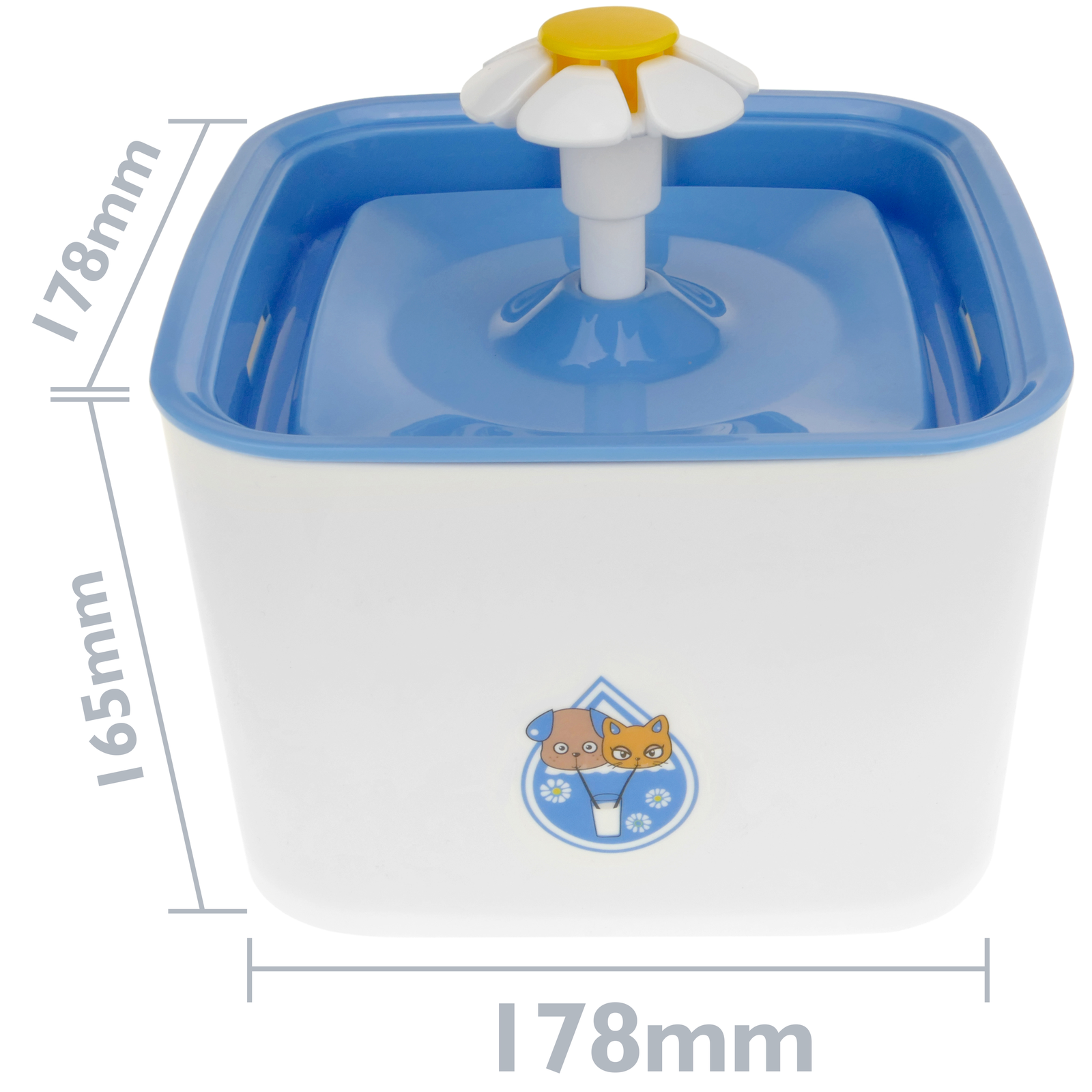 Fonte de água azul de 2,5 litros para cães e gatos. Fonte elétrica com dispensador de água filtrada para animais de estimação.