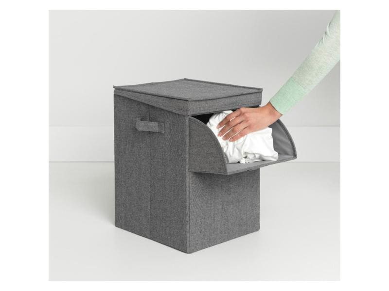 Brabantia Wäschesammler stapelbar, 35 Liter, Schwarz Stapelbarer Wäschekorb