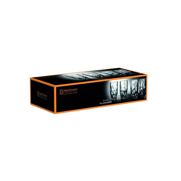 Nachtmann Sphere longdrinkglazen set - 4-delig - hoog model - 38.5 cl