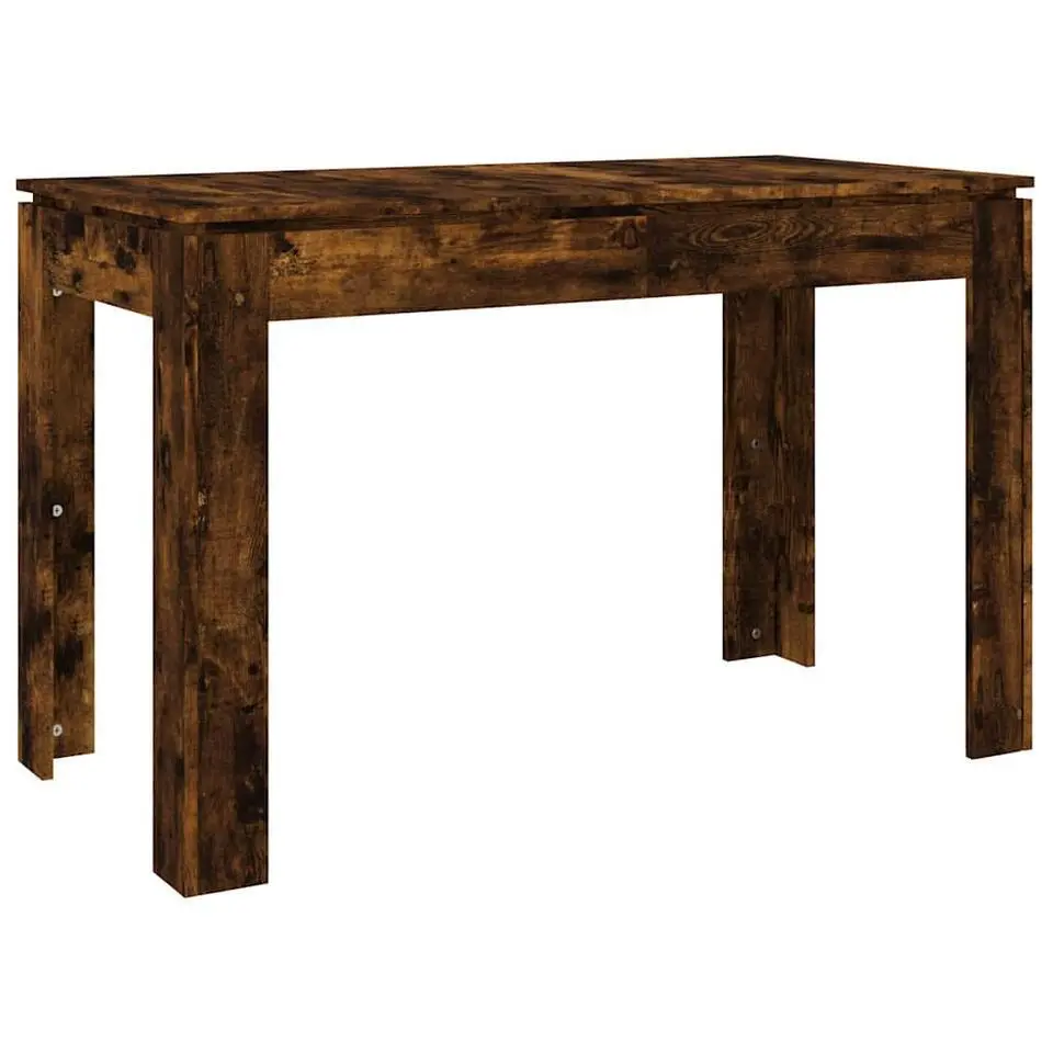 vidaXL Eettafel - Rechthoekige tafel - Gerookt eiken - Bewerkt hout - 120x60 cm