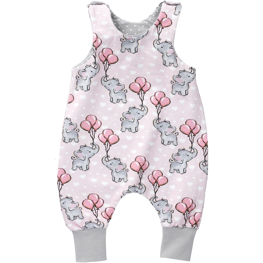 Land Juwelen Strampler Handmade grau rosa
