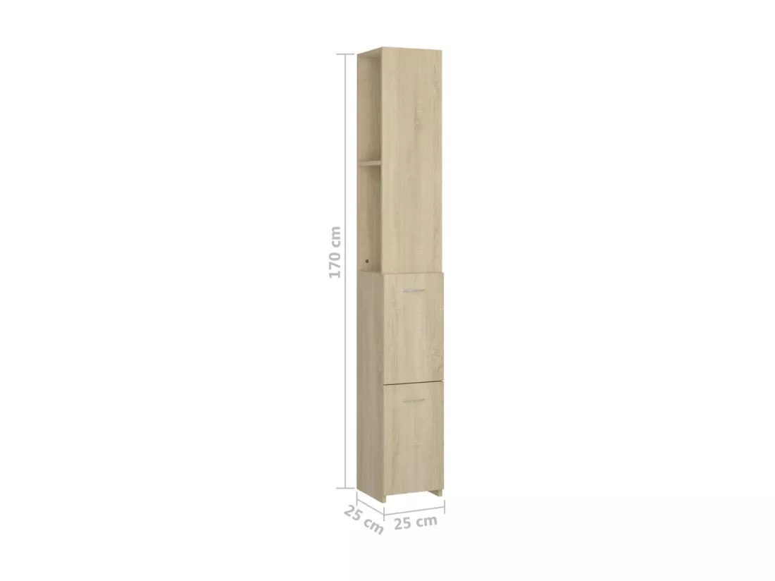 Armoire de salle de bain Chêne sonoma 25x25x170