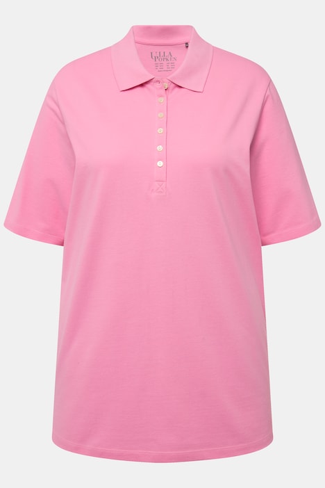 Poloshirt, Piqué, Polokragen, Samt-Knopfleiste, Halbarm