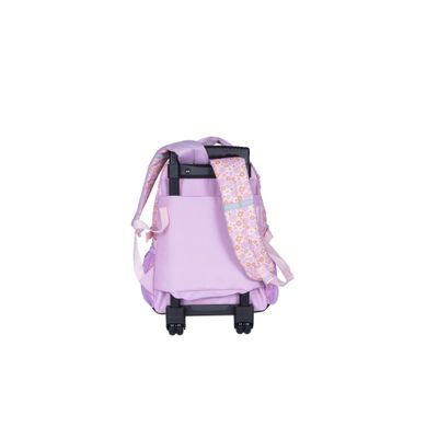 Sac à dos à roulettes KIP Prairie Fleurs - 2 compartiments - rose parme - Kid'Abord