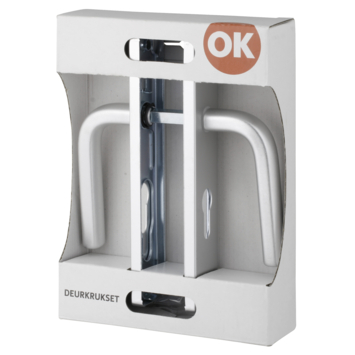 OK deurkrukset recht kortschild cilinder 55mm aluminium