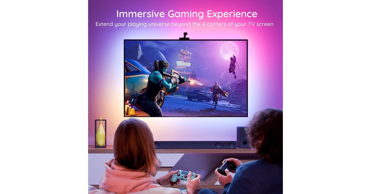 GoveeH6199 DreamView T1 TV achtergrondverlichting sfeerverlichting  (5 meter, RGBIC, Wifi, Bluetooth, voor 75 - 85 inch tv's)