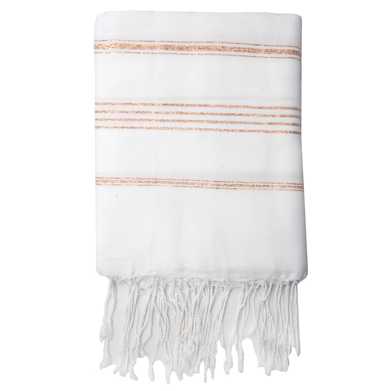 Febronie Fouta Lurex Mykonos blanc/cuivre - 100x200 cm