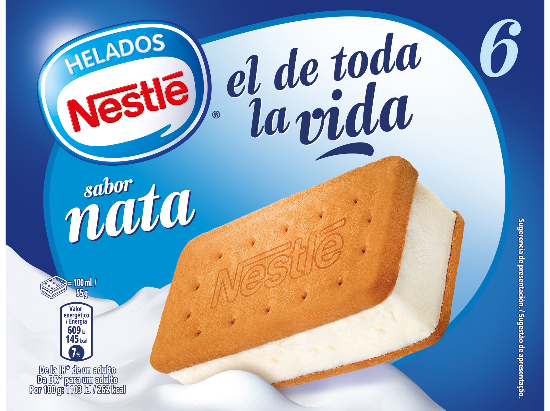 GELADO SANDWICH SABOR NATA 6X100ML