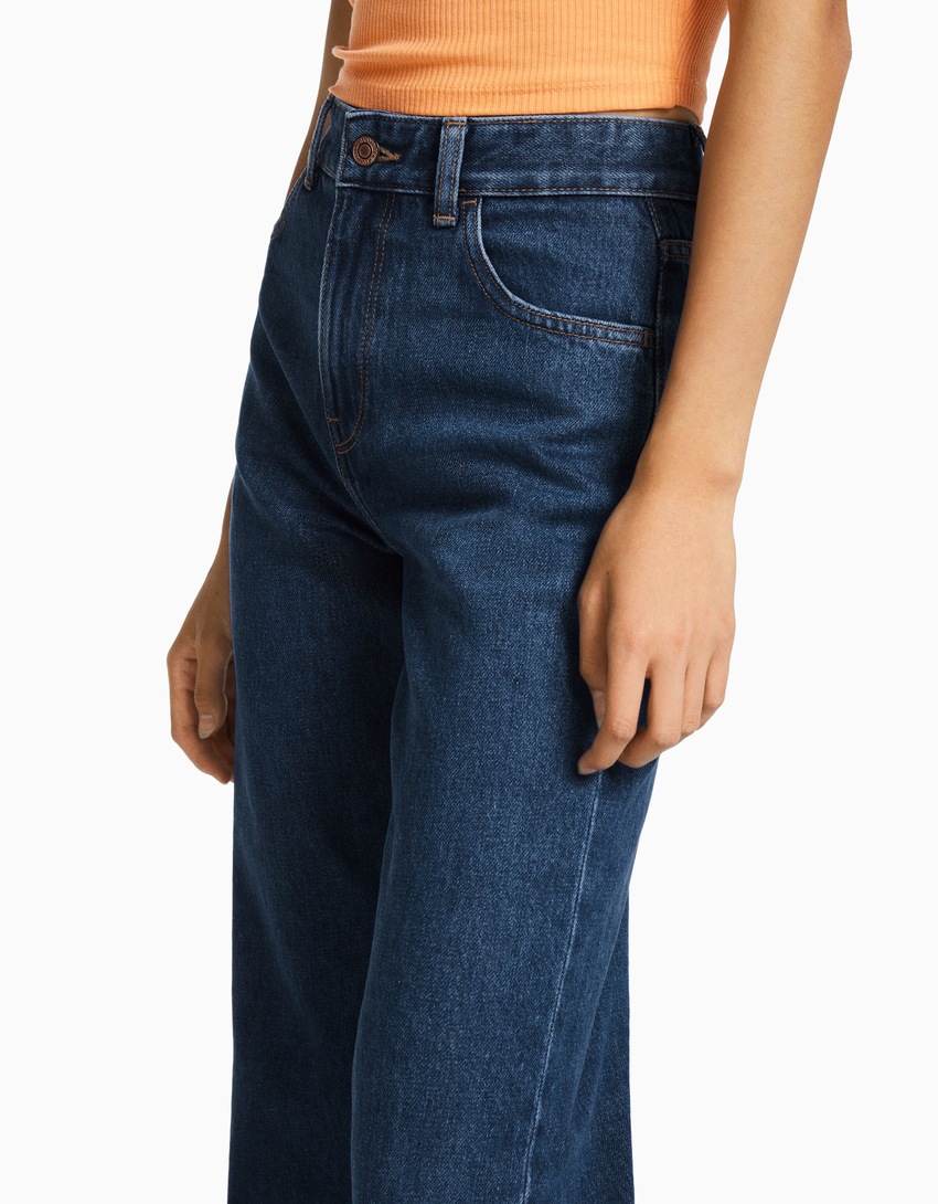 Calça jeans de perna larga