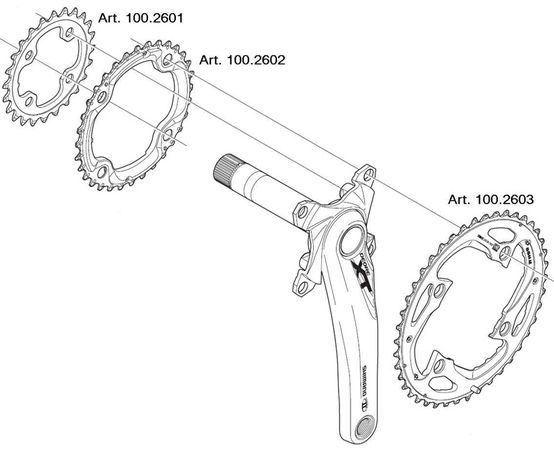 XT M780 4arm-Kettenblätter 10fach  schwarz  32 ZL 104mm