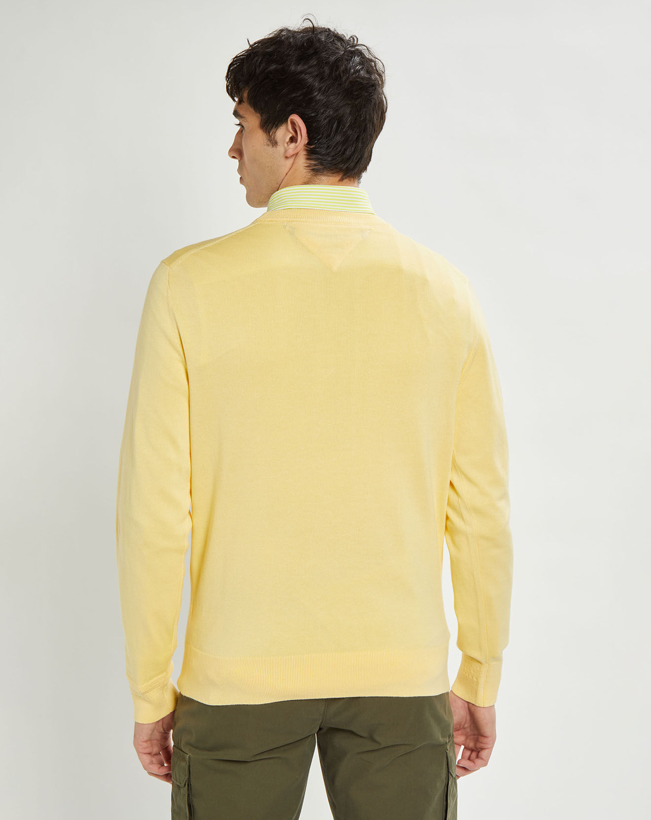 Tommy Hilfiger Pull en Coton Bio & Soie jaune