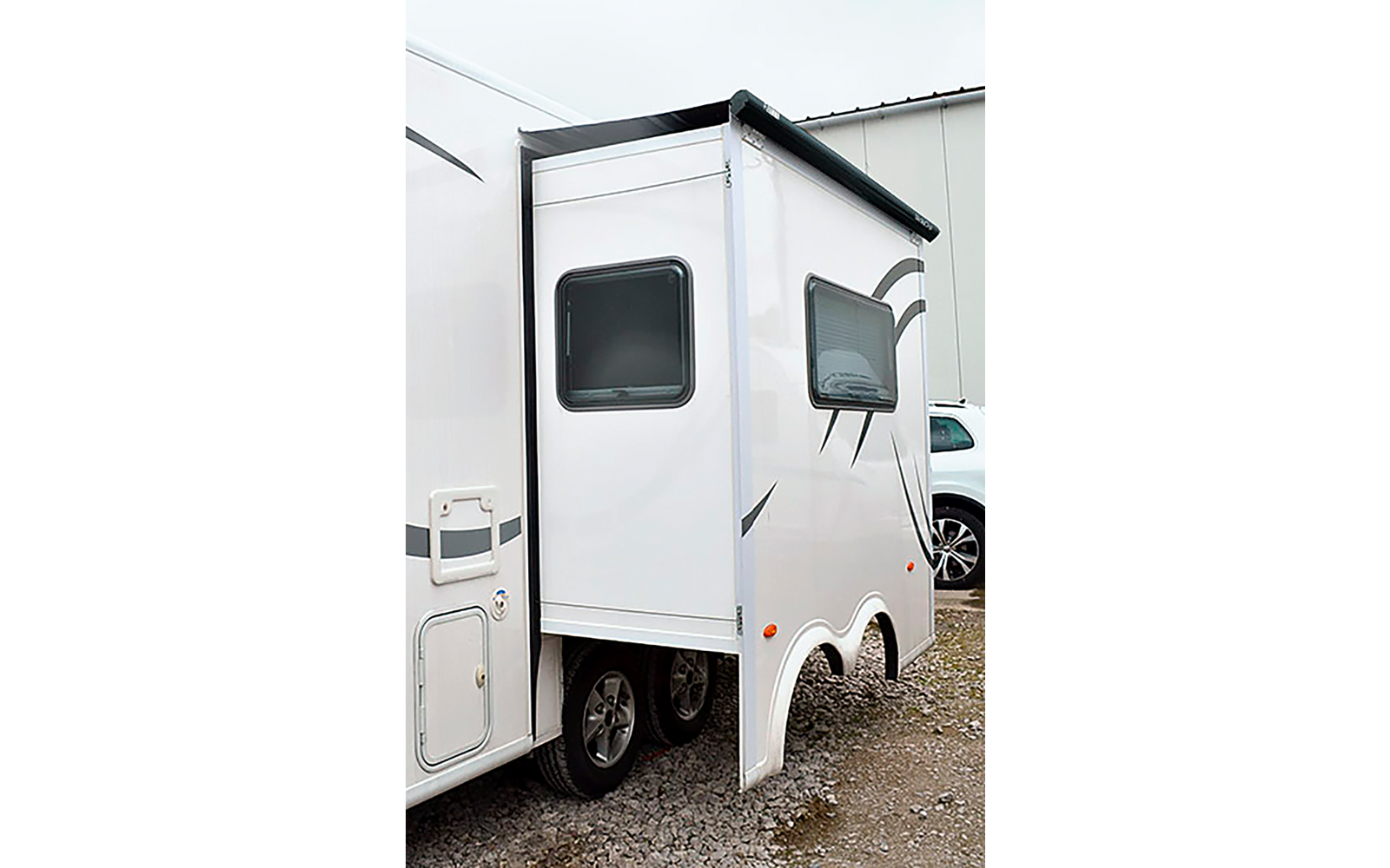 Fiamma Wandmarkise Slide Out 170 cm für mobile Fahrzeugwände (Deep Black / Royal Grey)