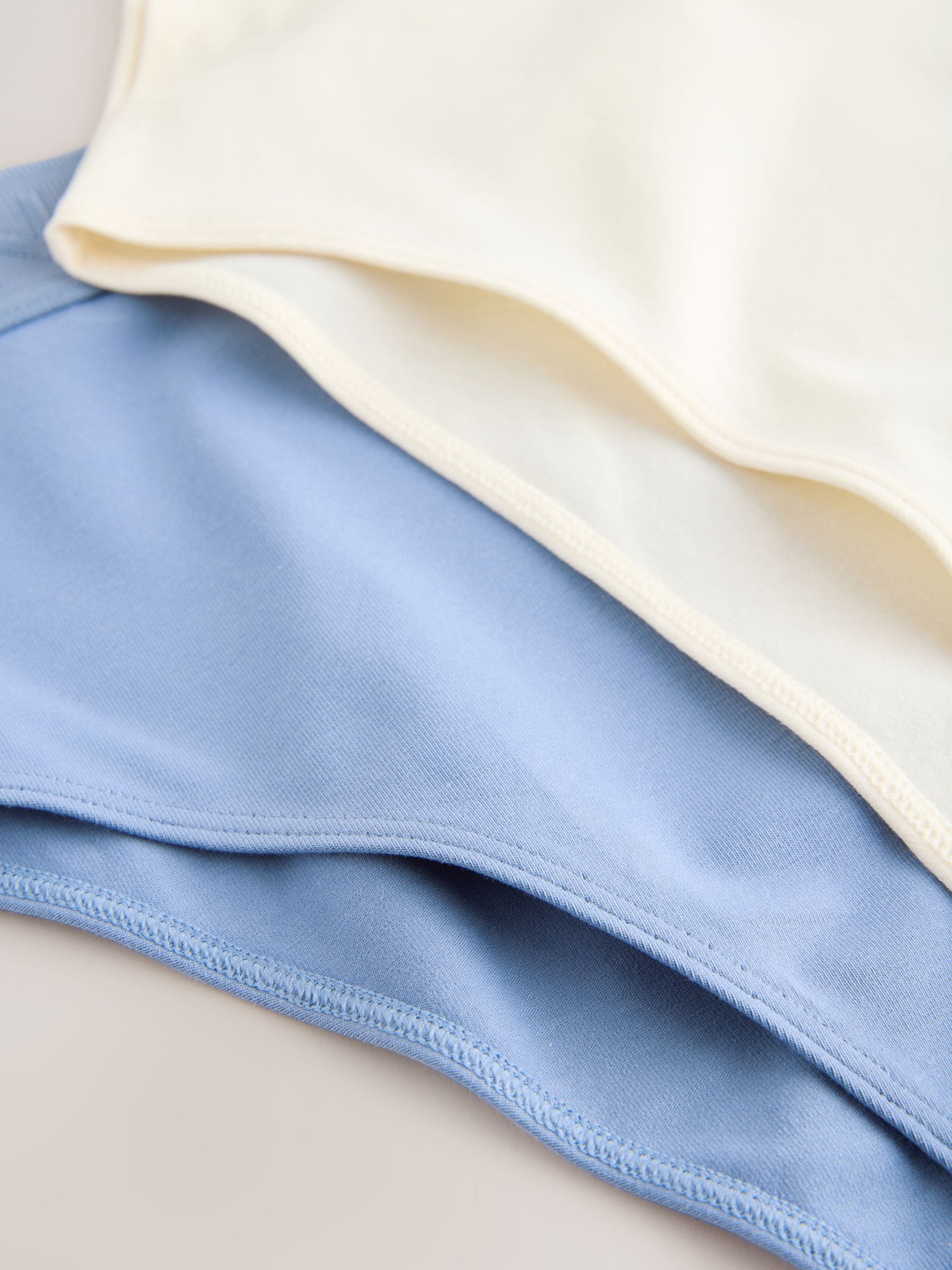 Crèmekleurig/blauw - Slips met logo verpakking van 2