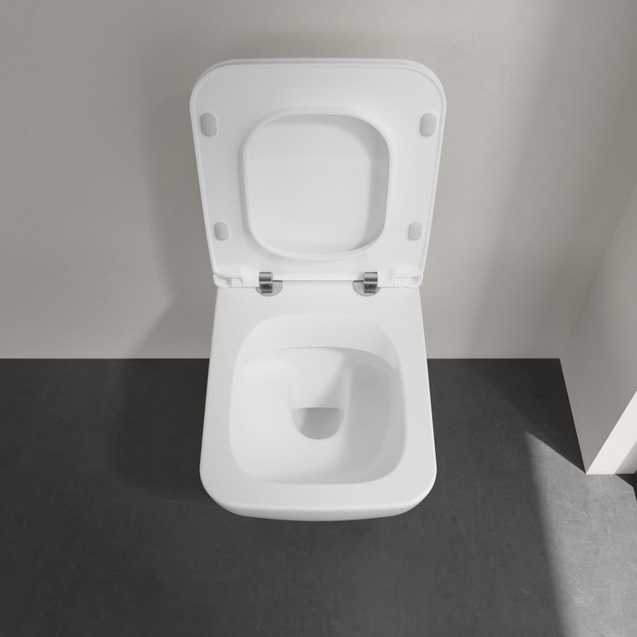 Villeroy & Boch Venticello randloos toilet CeramicPlus en slimseat toiletzitting wit glans