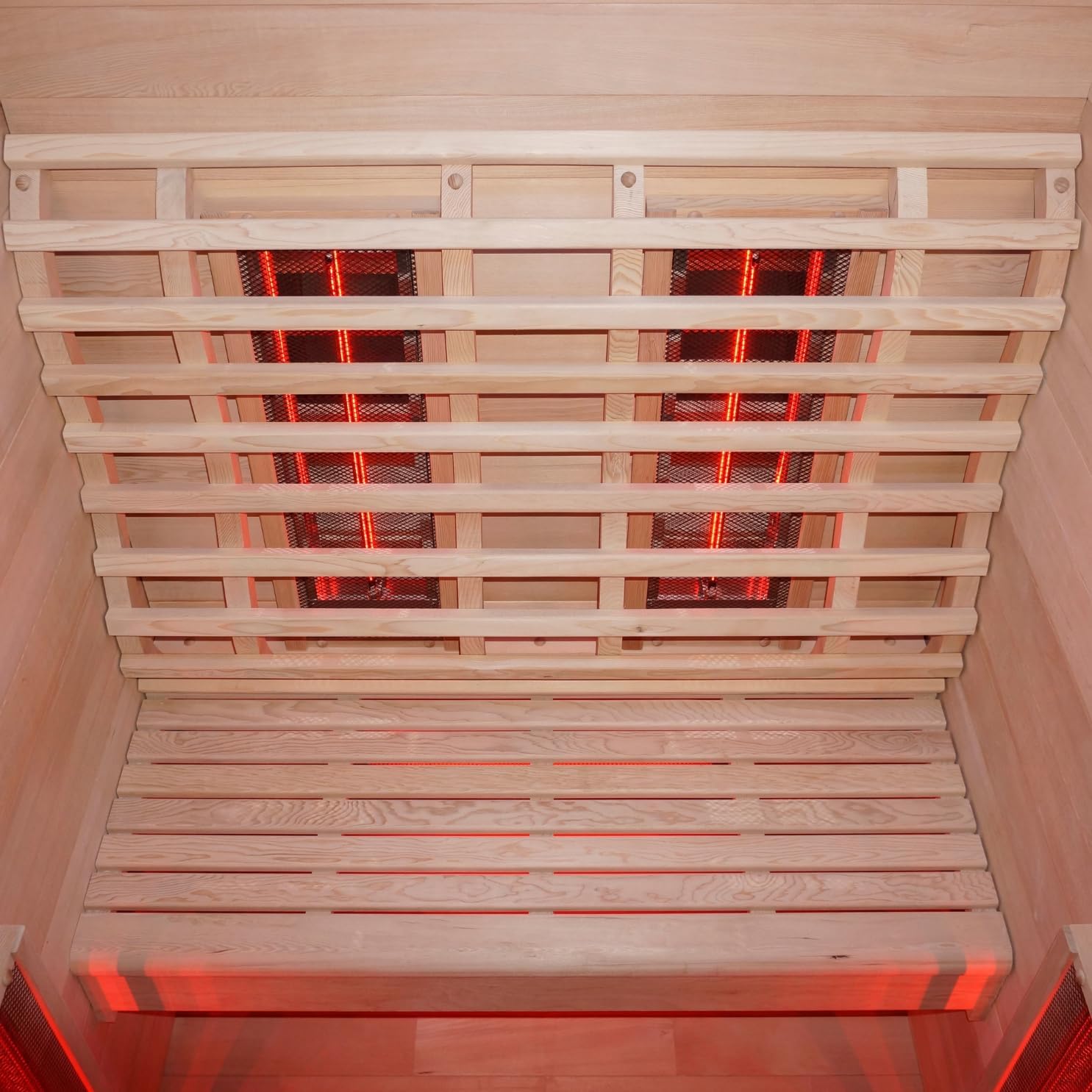 Sanotechnik Infrarotkabine RUBY 2 - für 2 Personen geeignet, inkl Vollspektrumstrahler - 120x100x195 cm - Wärmekabine mit MP3 Player & Bluetooth - LED Beleuchtung (7 Farben) - Infrarot-Sauna
