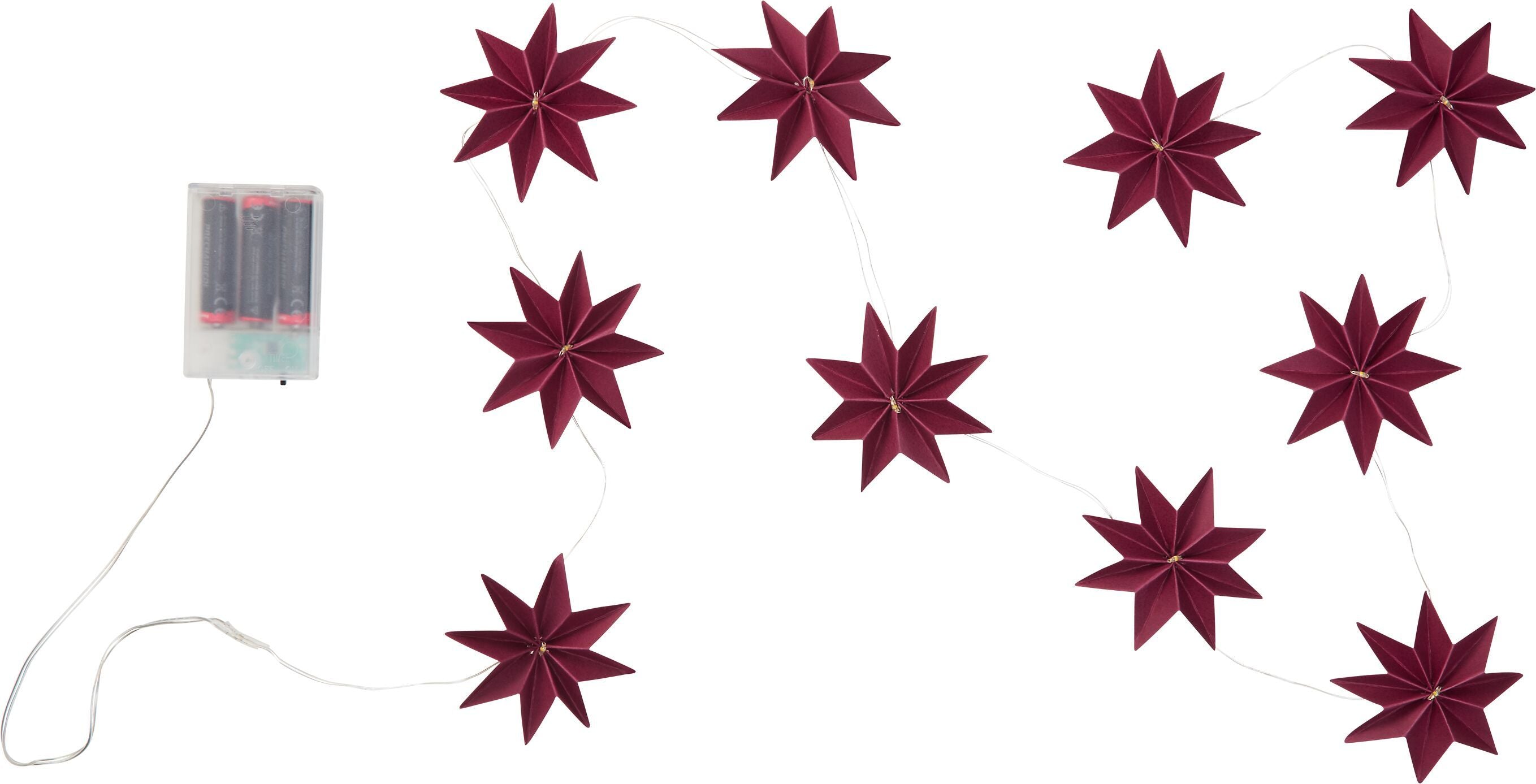 MILA LED-Lichterkette - Rot / B: 165.0 cm x D: 8.0 cm