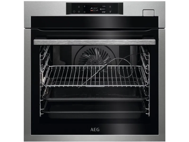 AEG 8000 SteamBoost BSE788380M - Ovn - med dampfunktion - til indbygning - niche - bredde: 56 cm - dybde: 55 cm - højde: 59 cm - med selv-rengøring - Klasse A   - rustfrit stål