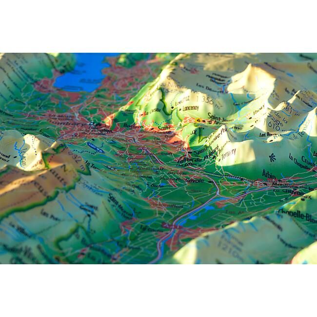3D MAP - RELIEF BAUGES BELLEDONNE CHARTREUSE 61X41