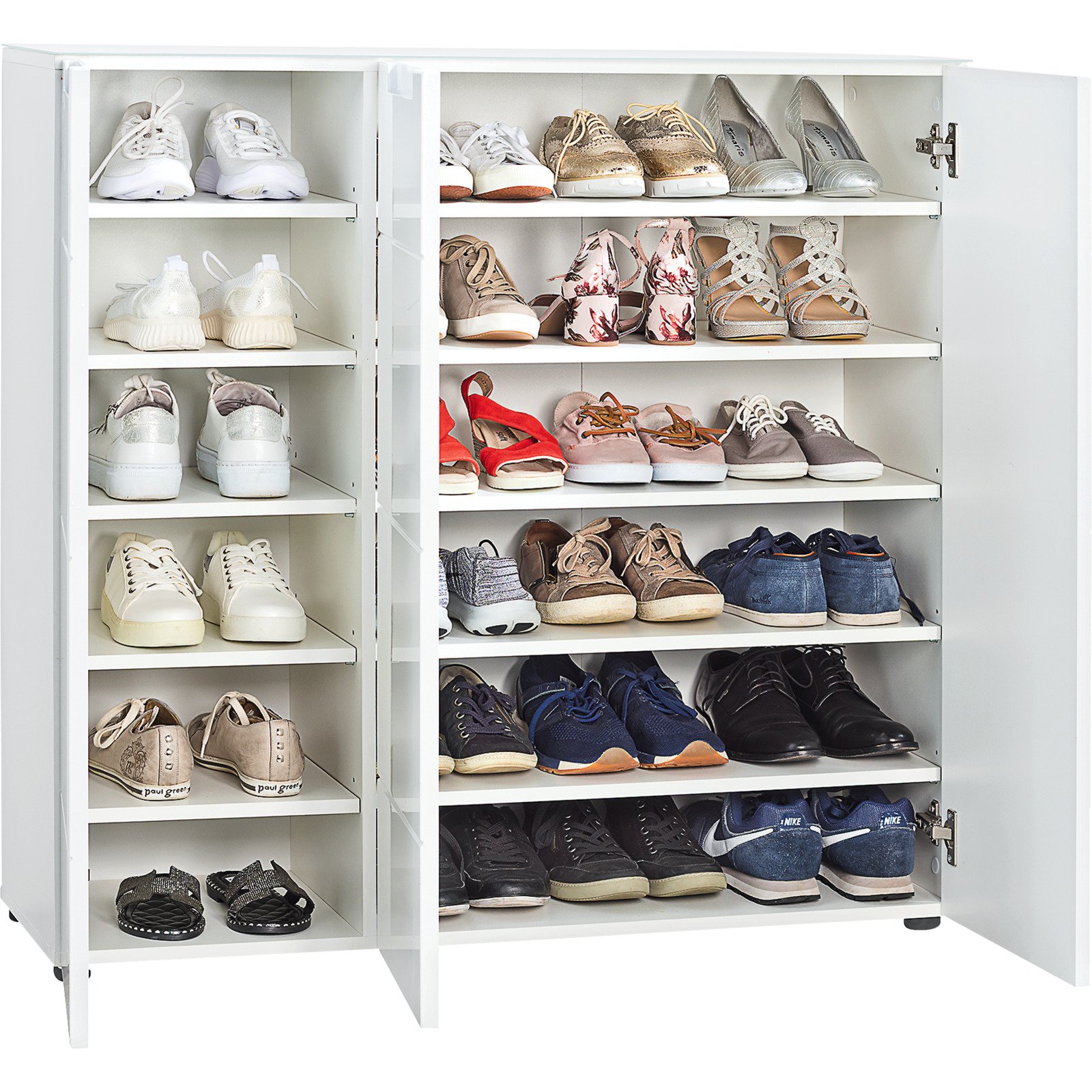 Schuhschrank Mailand Dekor weiss 101 x 99 x 35 cm