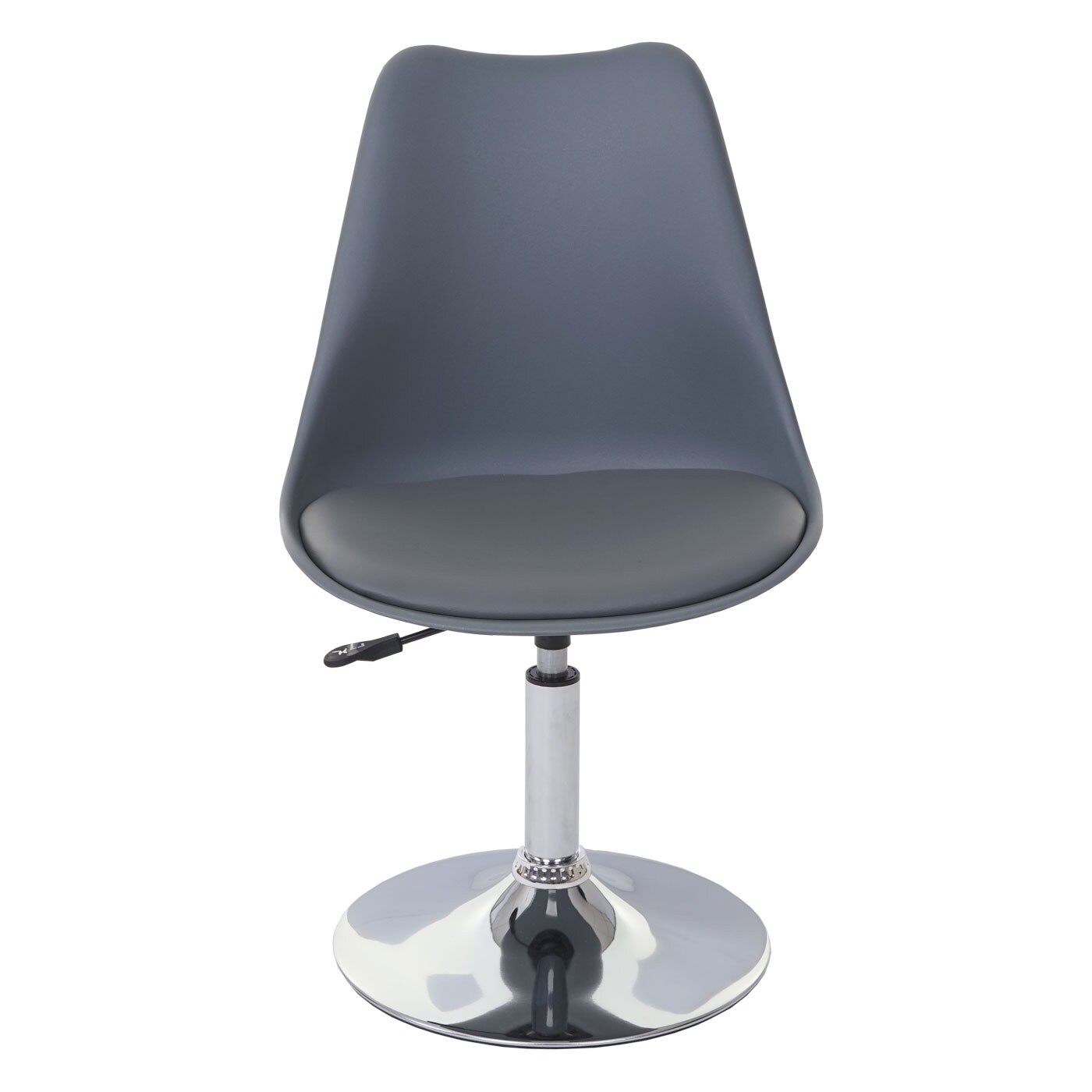 6er-Set Esszimmerstuhl Vaasa T501, Stuhl Küchenstuhl, höhenverstellbar drehbar, Kunstleder ~ dunkelgrau, Chromfuß