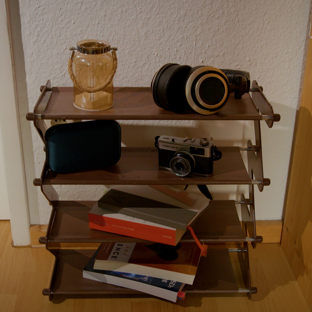 (48x46cm) Schuhregal Aufbewahrungs Regal Organizer Ablage für Hausschuhe / Bücher / Deko - Braun