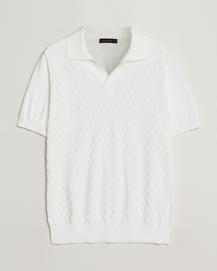 Oscar Jacobson Mirza Structured Cotton Polo White