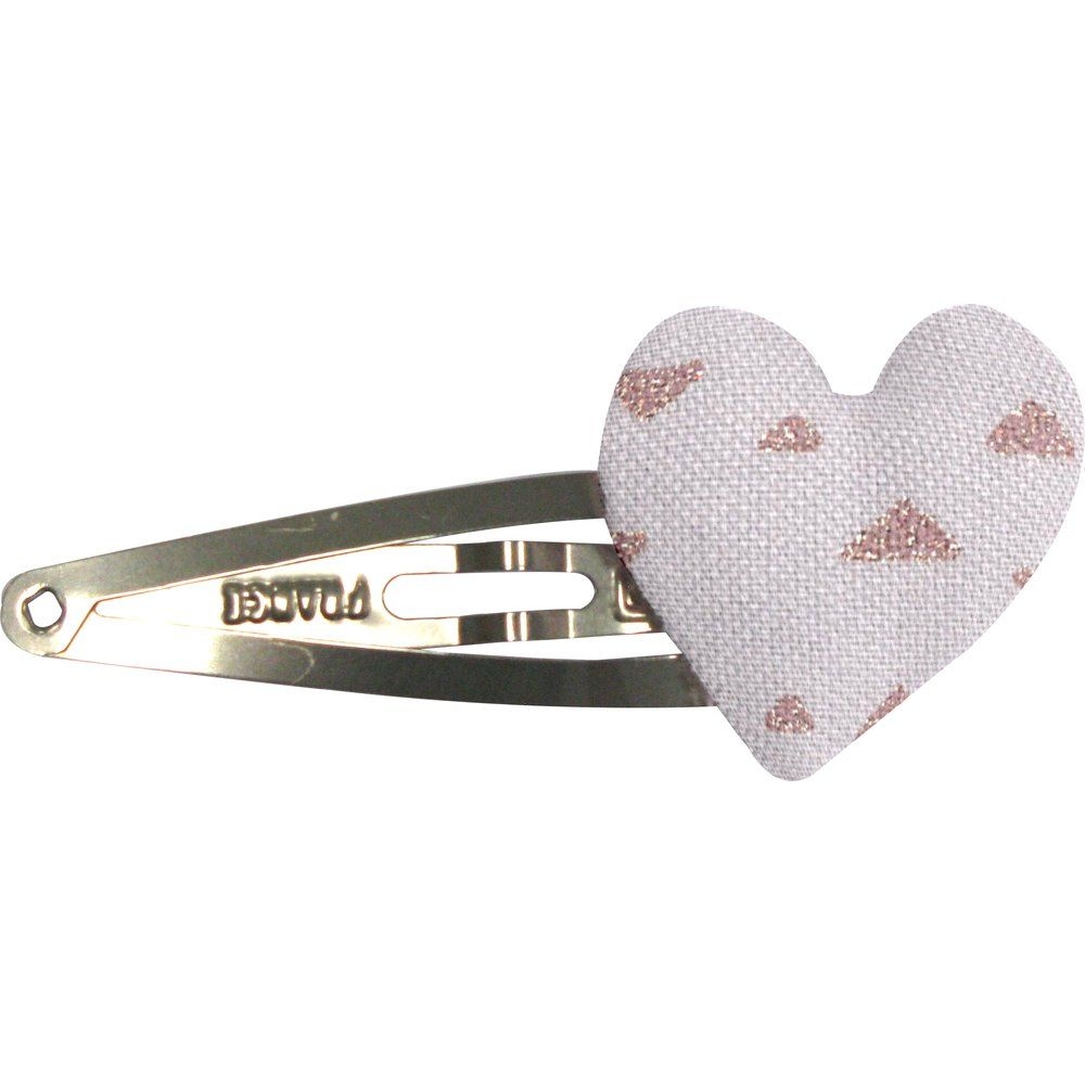 Barrette Clic-Clac Cœur Triangle Cuivré Gris
