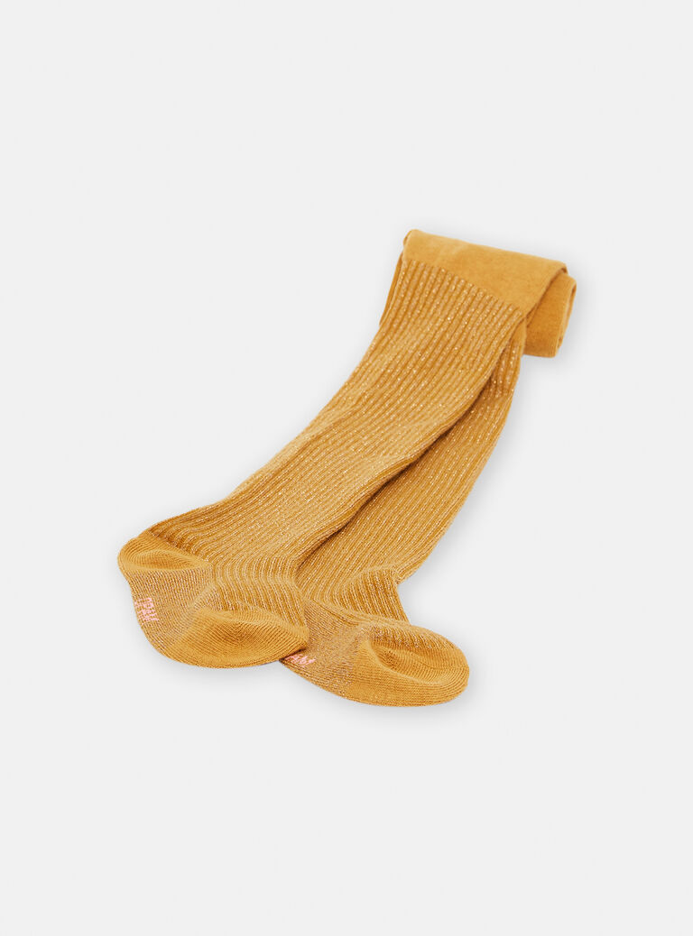 Collants jaunes en lurex fille