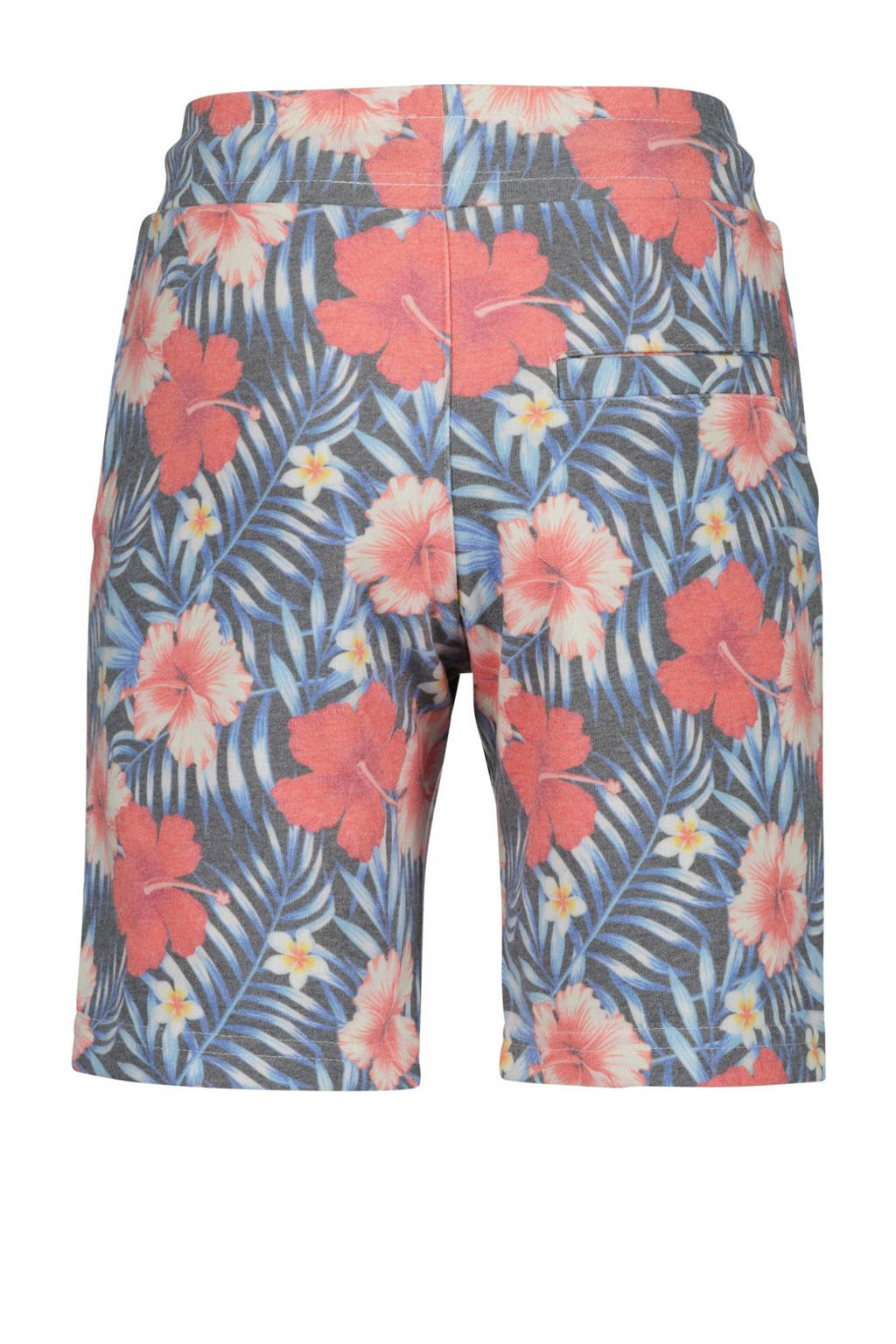 Vingino regular fit sweatshort Remo met all over print blauw/roze