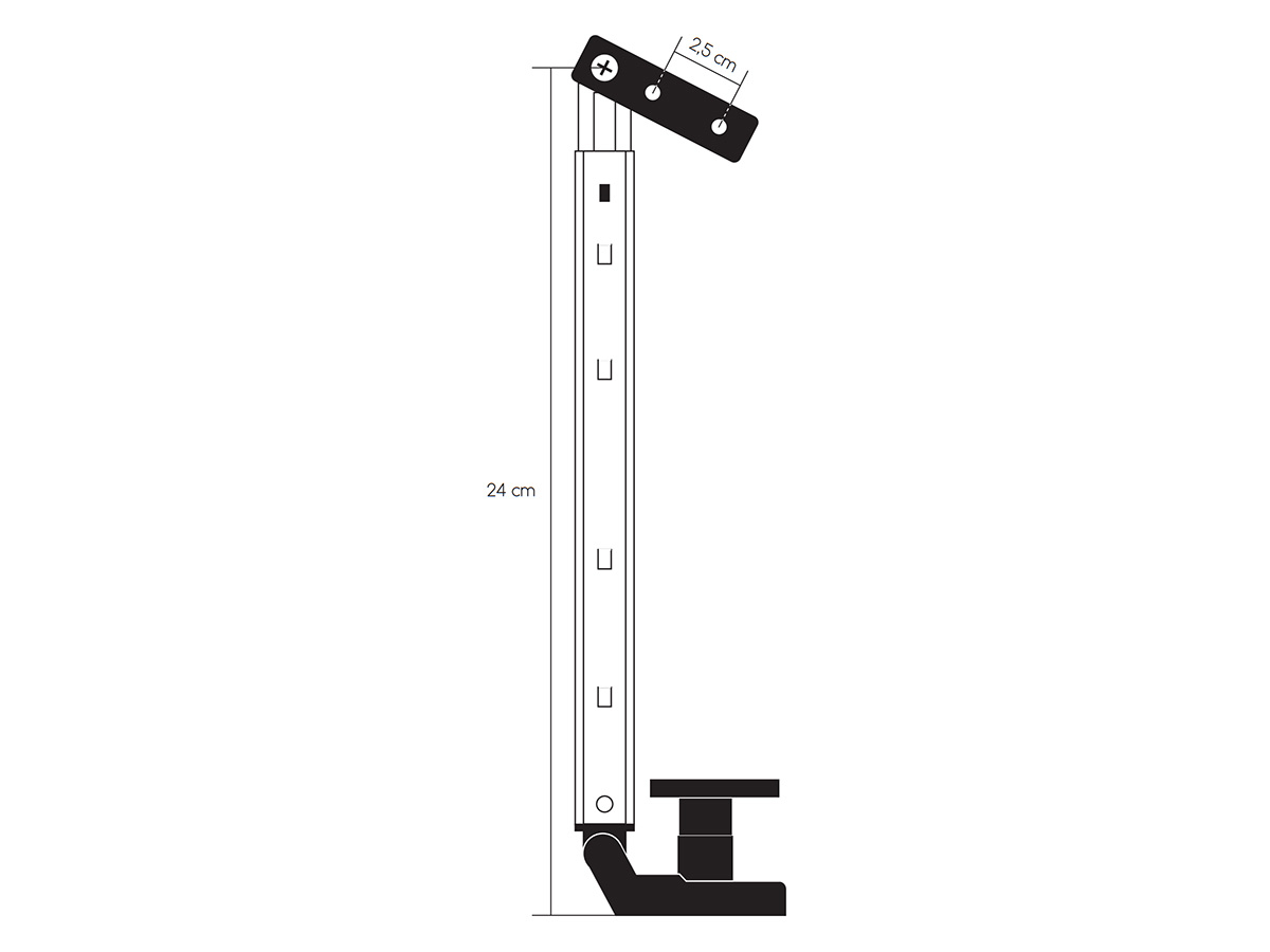 Obelink 24 cm raamuitzetter polyfix met kliksysteem - links