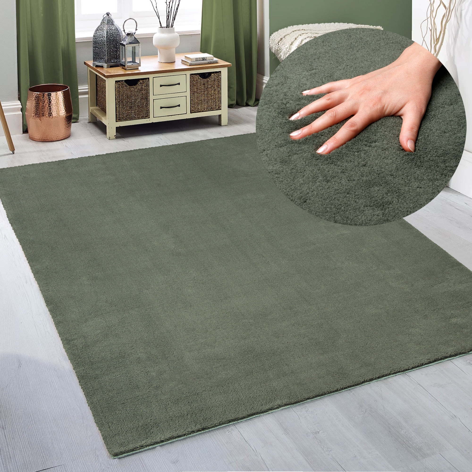 my home Teppich »Arabell, Kunstfellteppich, Felloptik, waschbar,« rechteckig 16 mm Höhe flauschig, kuschelig, Anti-Rutsch-Unterseite, Wohnzimmer, Schlafzimmer