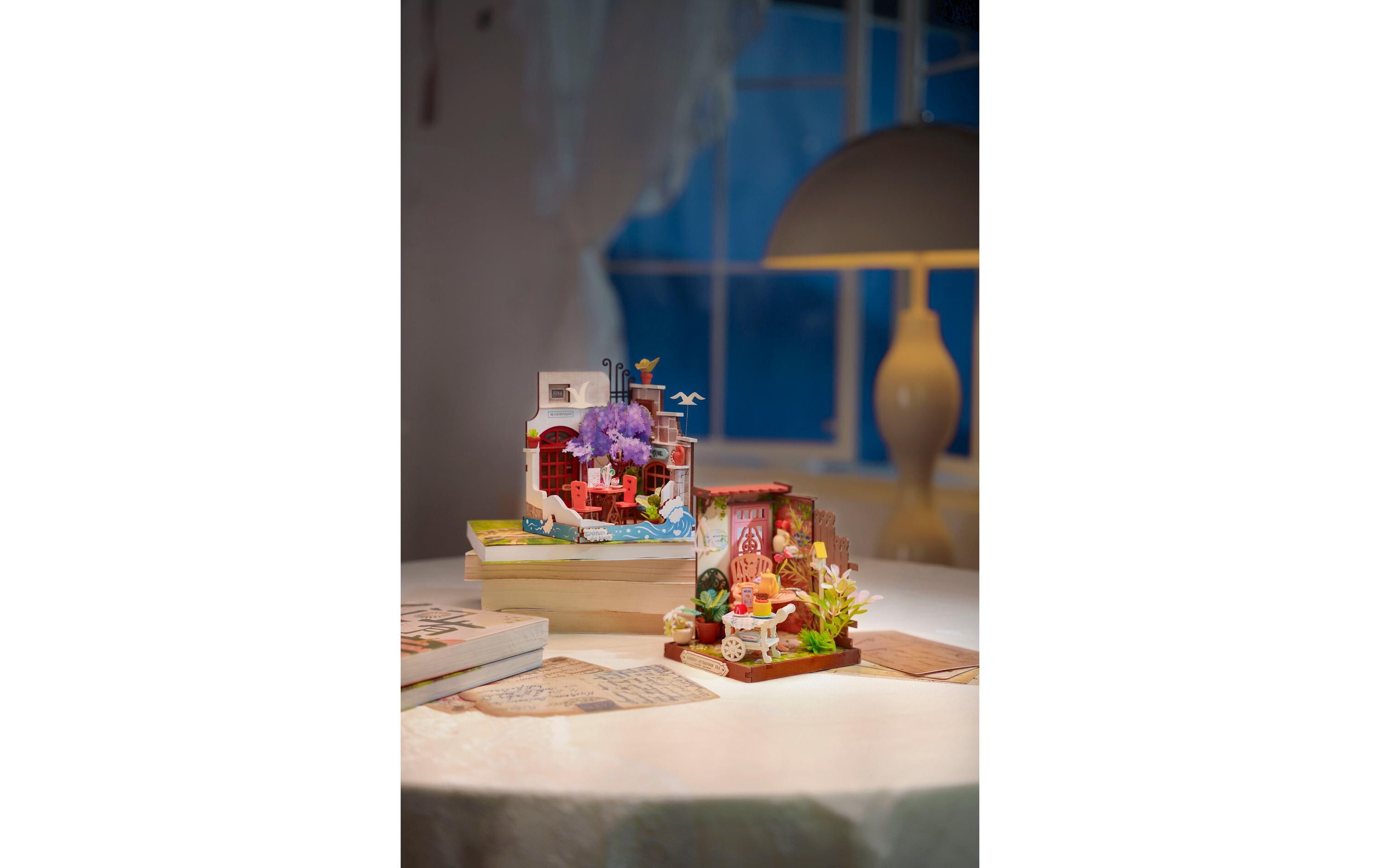 Bausatz Eleganter Teegarten3D-Puzzle aus lasergeschnittenen Holzteilen