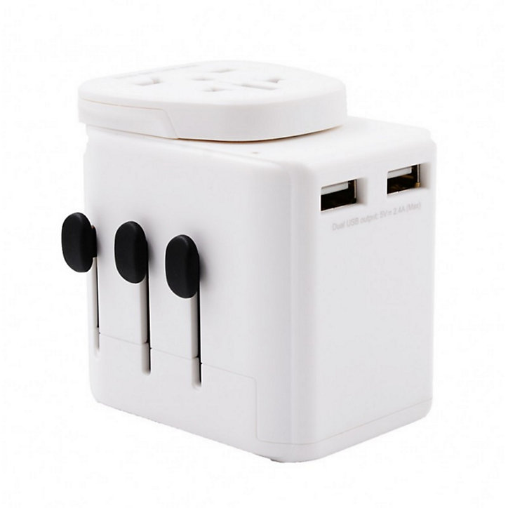 Adaptateur universel de voyage 150 pays + 2xUSB Watt&Co