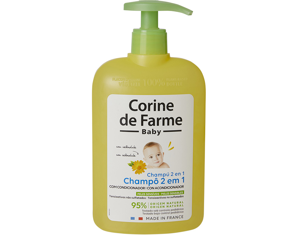 CHAMPÔ BEBÉ CORINE DE FARME 2 EM 1 PELES SENSÍVEIS 500ML