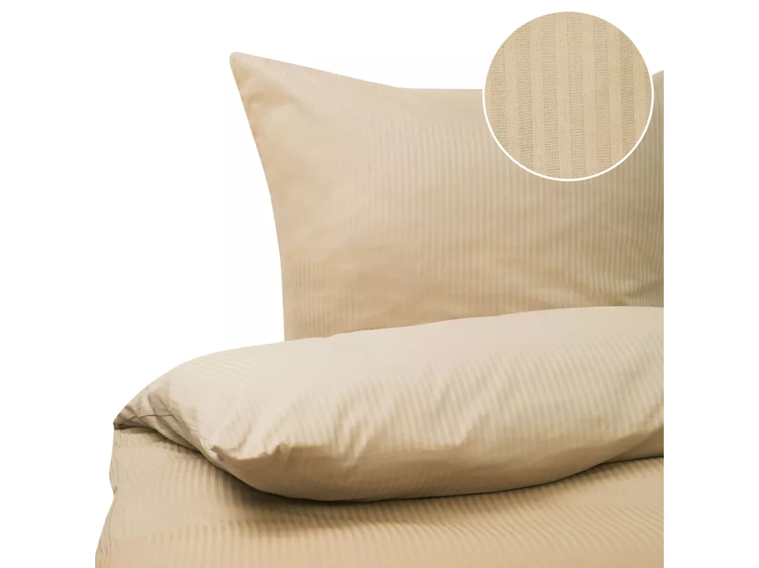 Ensemble de housses de couette AVONDALE Satin de coton 220 x 240 cm Beige