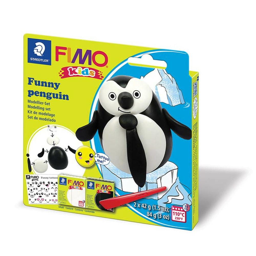 Coffret modelage enfant - pâte polymère - pingouin