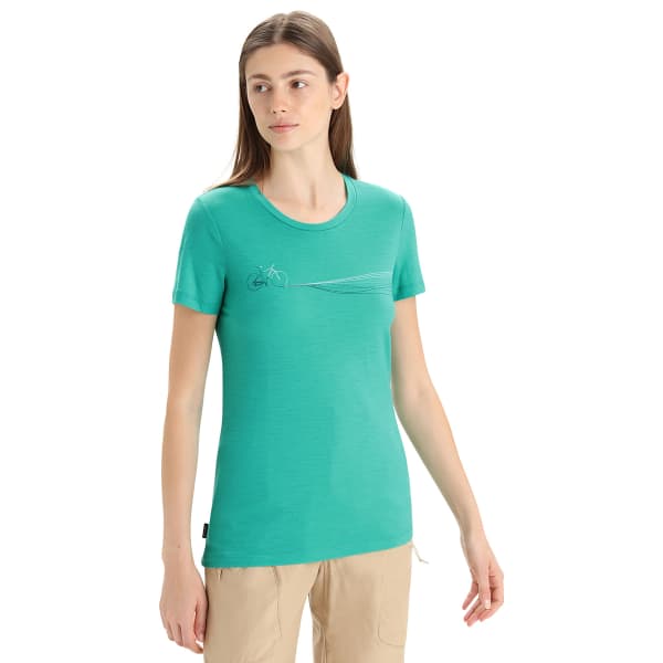 T-shirt randonnée ICEBREAKER W TECH LITE II SS TEE CADENCE PATHS FRESH