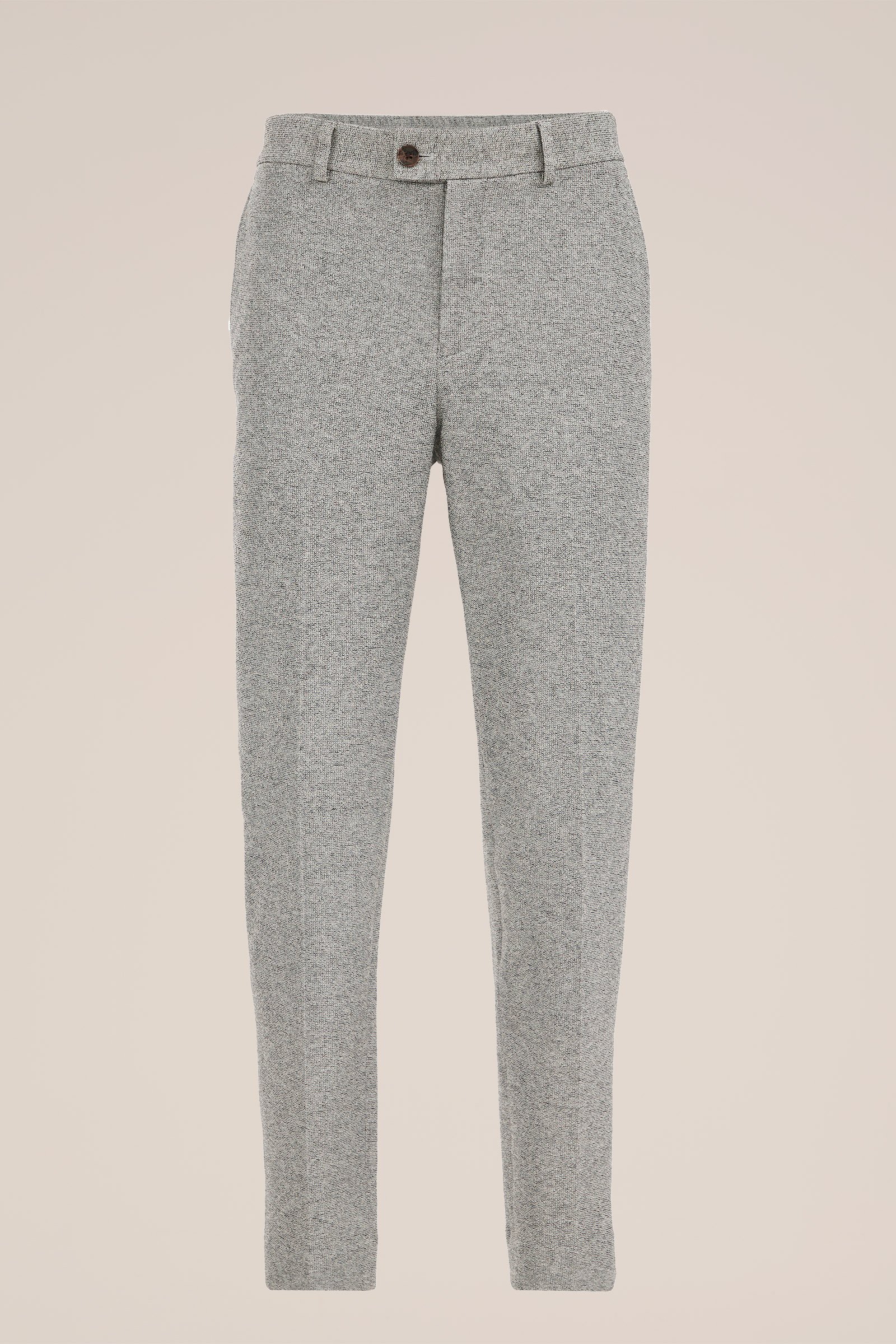slim fit fijngebreide pantalon Van Gils Grijs