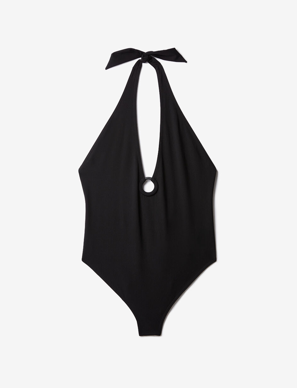 Maillot de bain une pièce tour de cou - noir