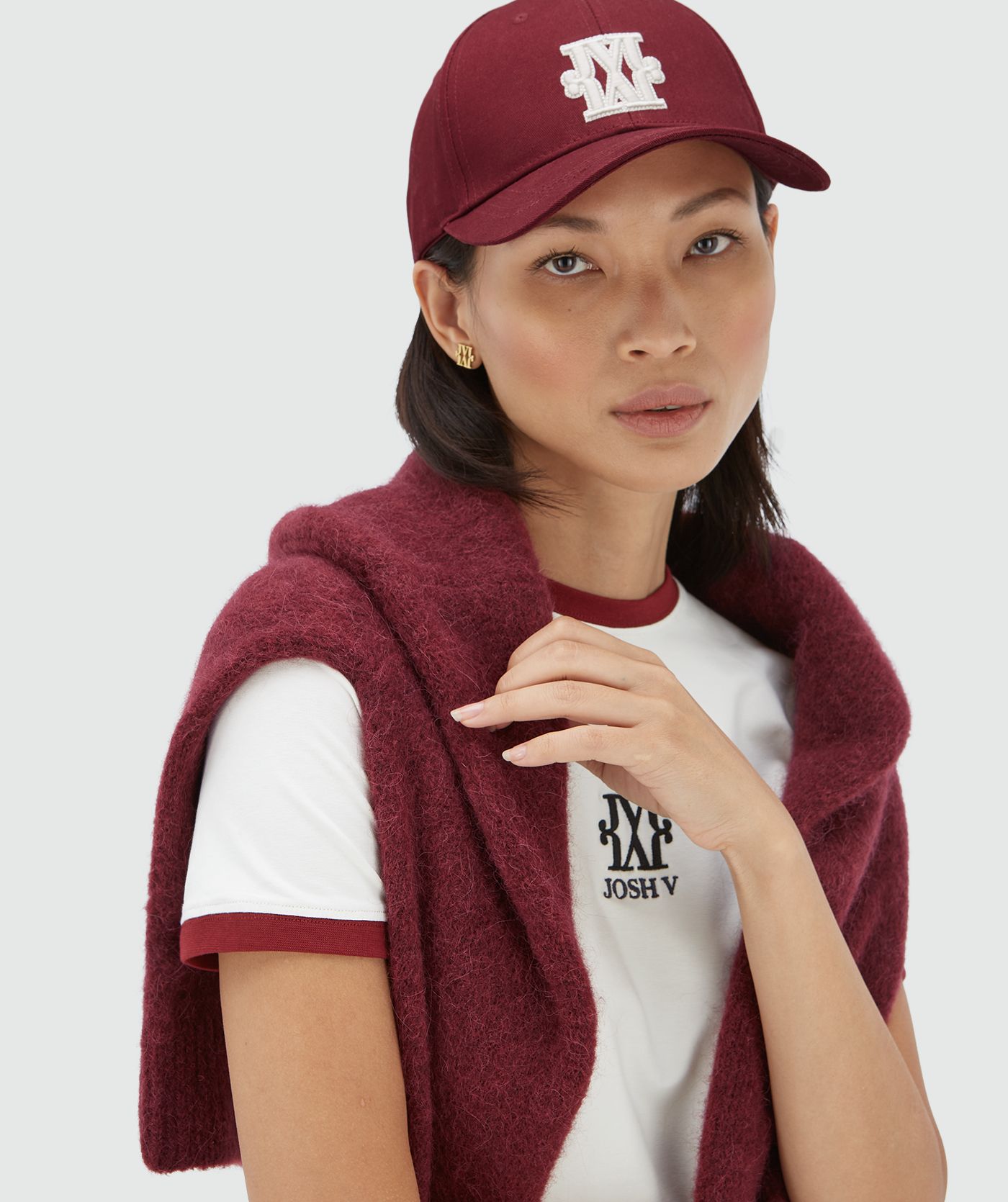 ANGELA pet met logo - berry red