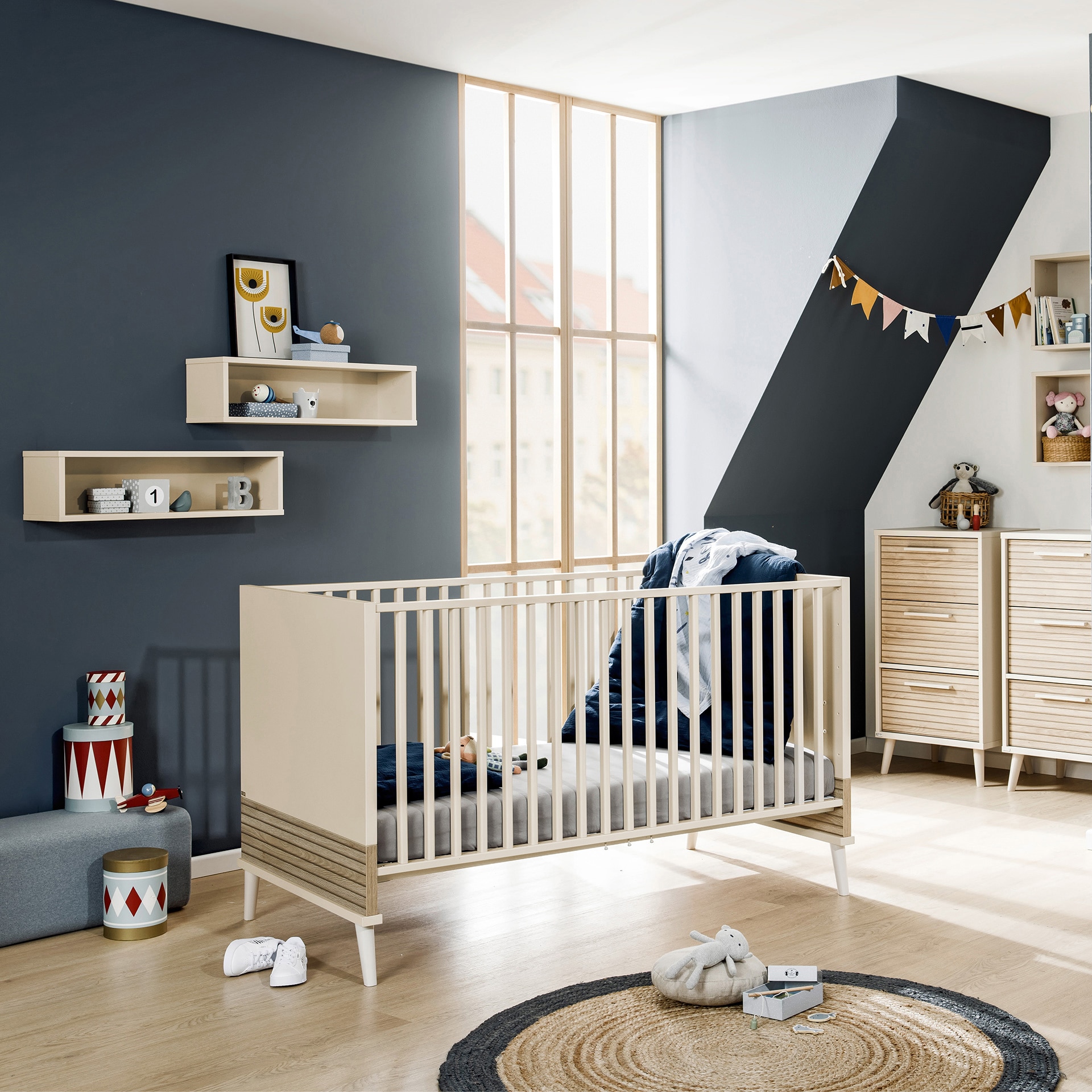 PAIDI Babybett EEFJE 70 x 140 cm beige/ braun