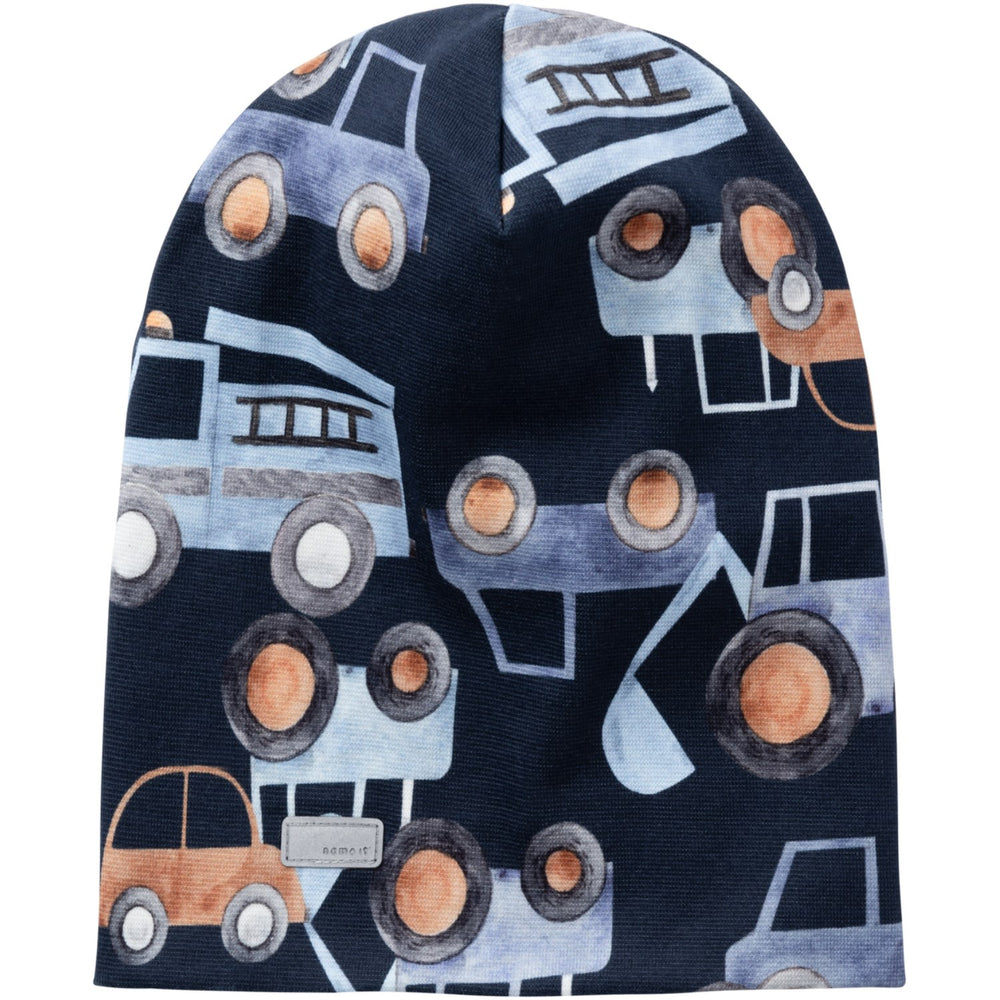 Køb Name It Dark Sapphire Moppy Dropshape Beanie AOP