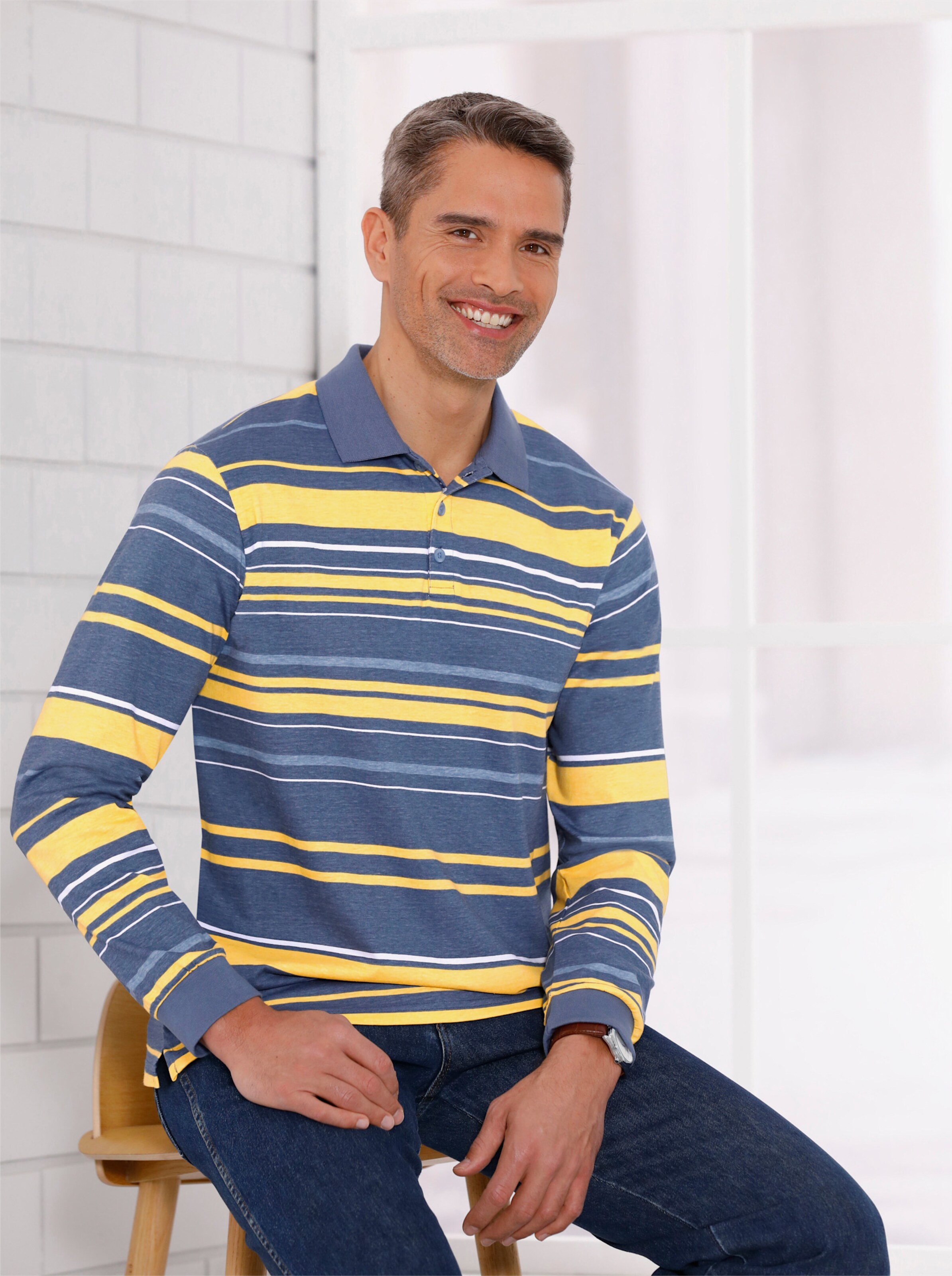 Langarm-Poloshirt