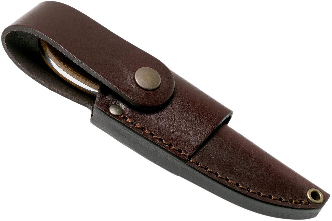 Brisa Bobtail 80 mustard micarta handle, 12C27, Multicarry sheath 9951