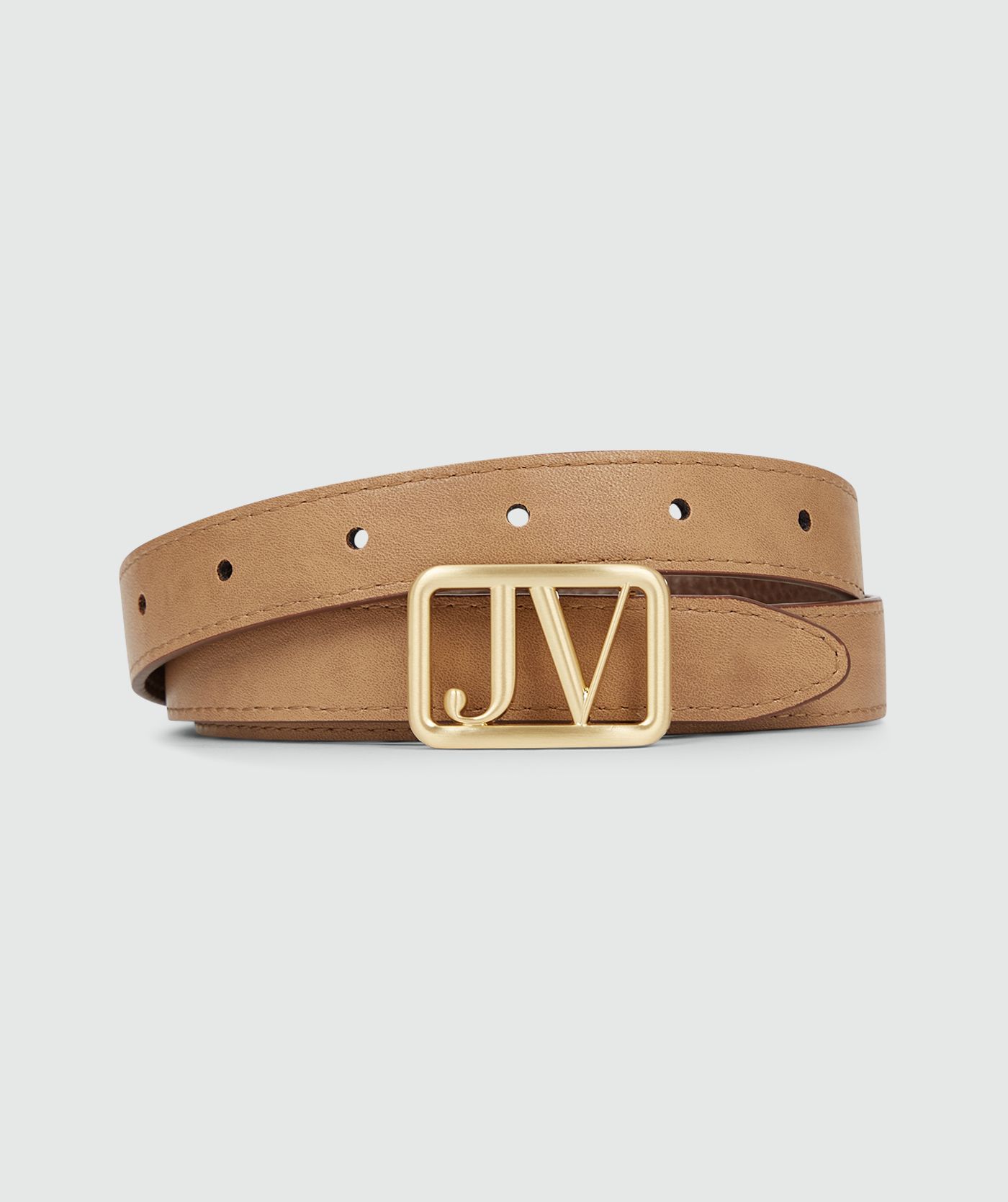 DORISSA riem met logo - dark brown light brown