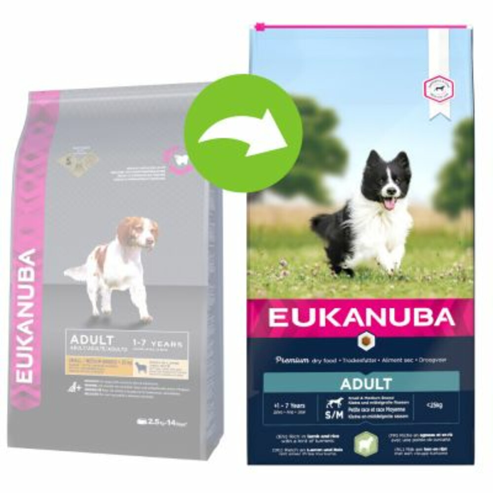 Eukanuba Dog Adult Small - Medium Lam - Rijst12 kg