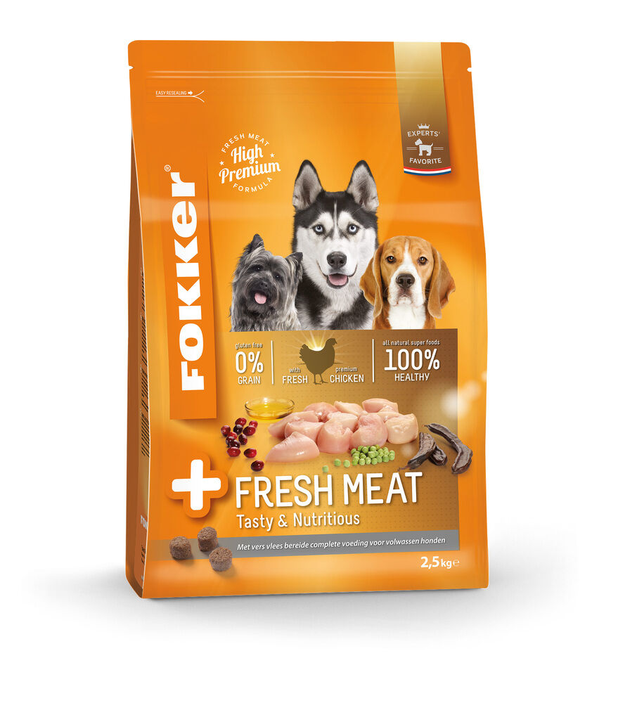 Fokker Premium Fresh Meat - Hondenvoer - 13 Kilogram - aardappel, kip