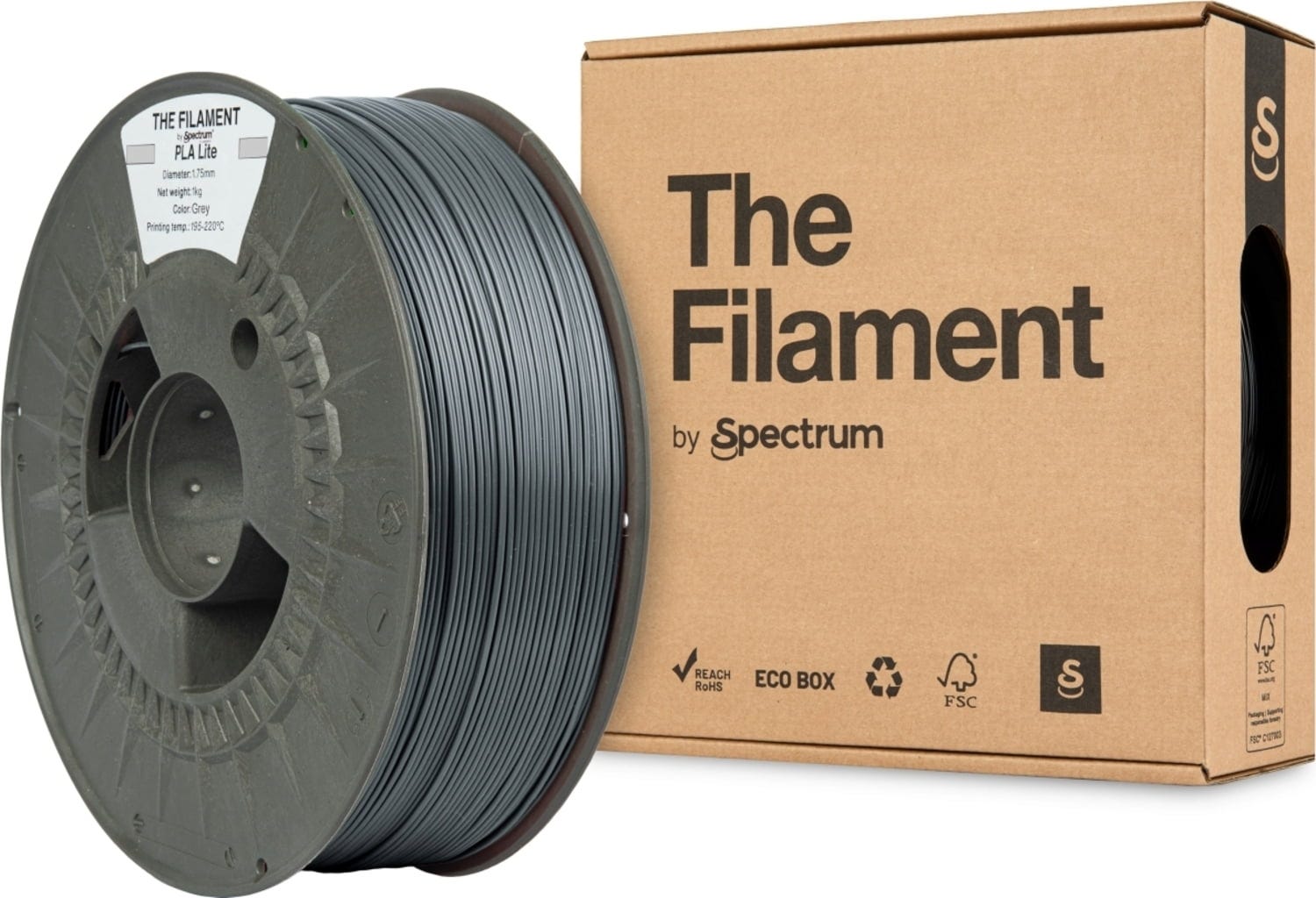 The Filament  PLA Lite Grey, 1,75 mm / 1000 g    Zuverlässiges PLA Filament für den Alltag in Grey
